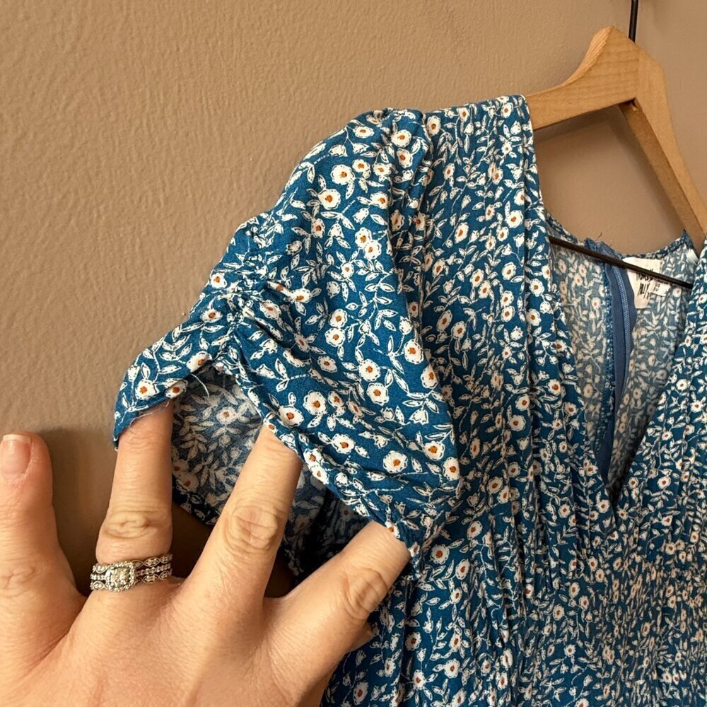 Women's 6 Princess Polly The Sting Mini Dress Blue Floral - Picture 6 of 9